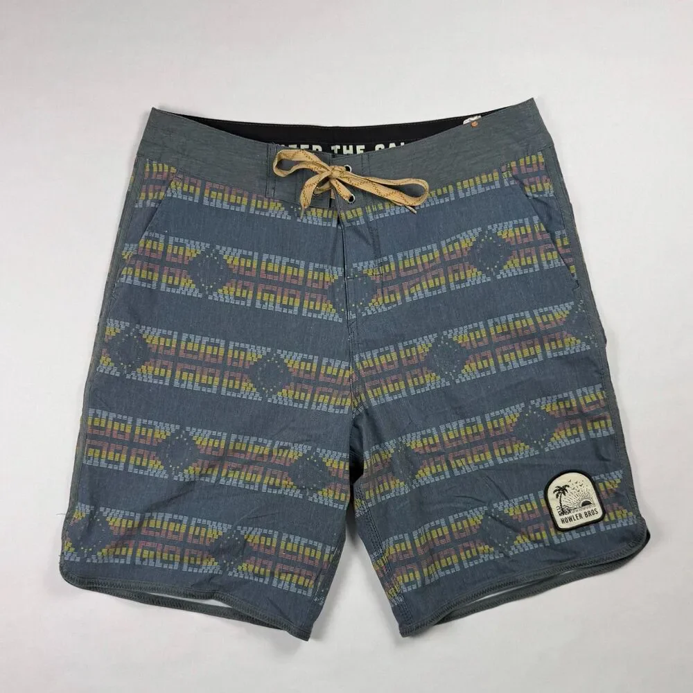 Howler Brothers Bruja Boardshorts Men’s Size 31 Mescal Petrol New